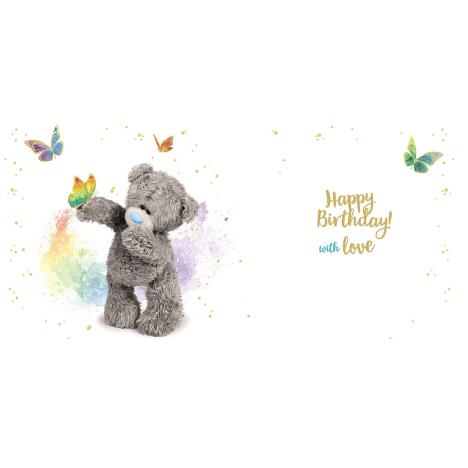 3D Holographic Butterflies Time Me to You Bear Birthday Card Extra Image 1